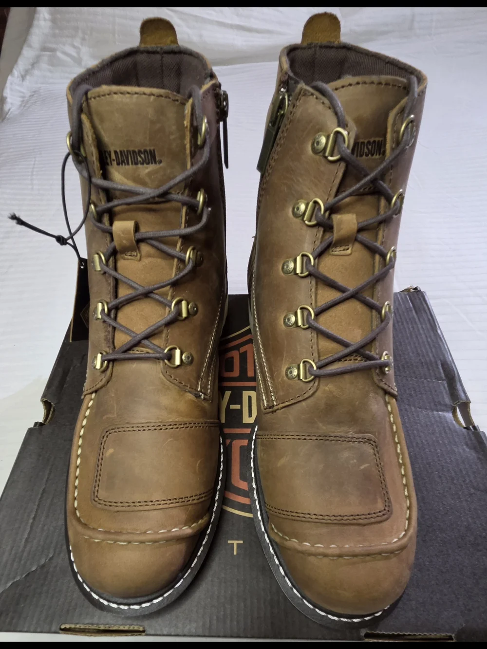 Harley-Davidson Men's Hagerman Brown Leather Motorcycle Biker Ankle Boots NEW